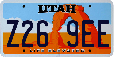 UT license plate Z269EE