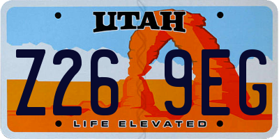 UT license plate Z269EG