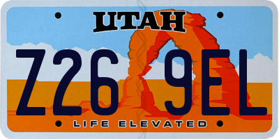 UT license plate Z269EL