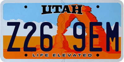 UT license plate Z269EM