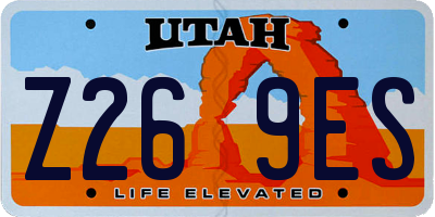 UT license plate Z269ES