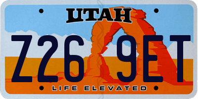 UT license plate Z269ET