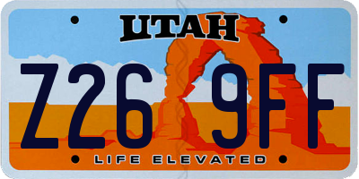 UT license plate Z269FF