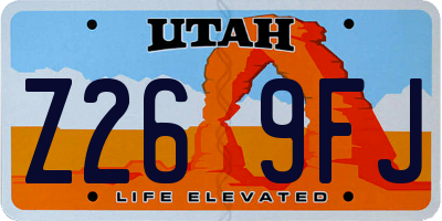 UT license plate Z269FJ