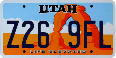 UT license plate Z269FL