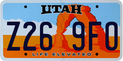 UT license plate Z269FO