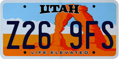 UT license plate Z269FS