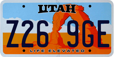 UT license plate Z269GE
