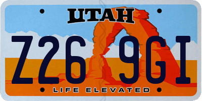 UT license plate Z269GI