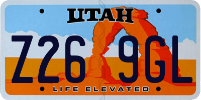 UT license plate Z269GL