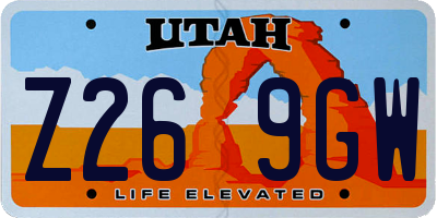 UT license plate Z269GW