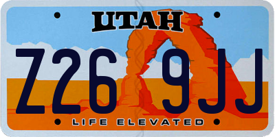 UT license plate Z269JJ