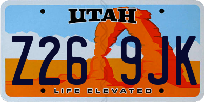 UT license plate Z269JK