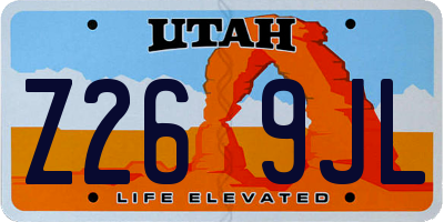 UT license plate Z269JL