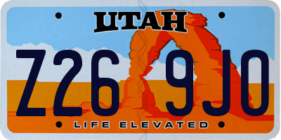 UT license plate Z269JO