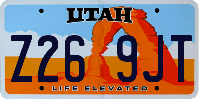 UT license plate Z269JT