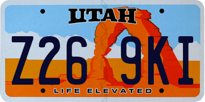 UT license plate Z269KI