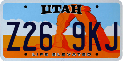 UT license plate Z269KJ