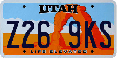 UT license plate Z269KS