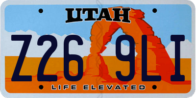 UT license plate Z269LI