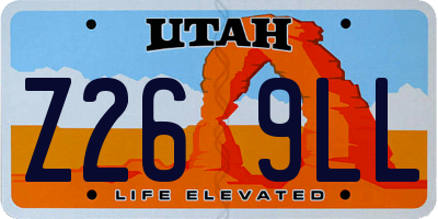 UT license plate Z269LL