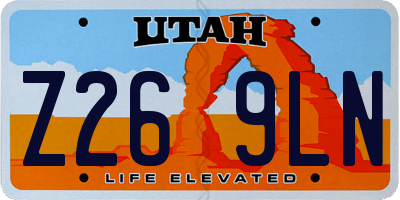 UT license plate Z269LN