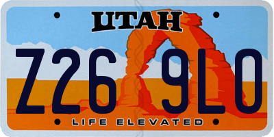 UT license plate Z269LO