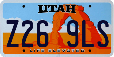UT license plate Z269LS