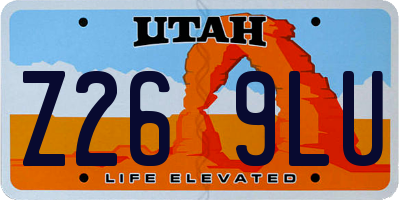 UT license plate Z269LU