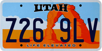 UT license plate Z269LV