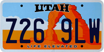 UT license plate Z269LW