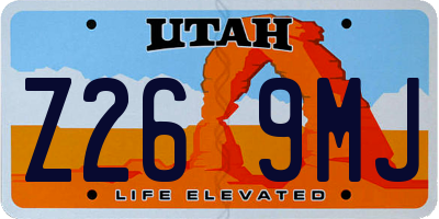 UT license plate Z269MJ