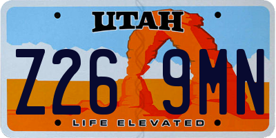 UT license plate Z269MN