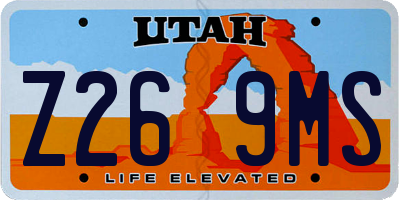 UT license plate Z269MS