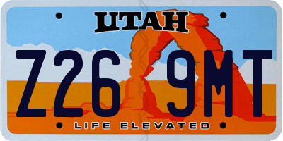 UT license plate Z269MT