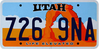 UT license plate Z269NA