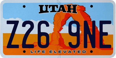 UT license plate Z269NE
