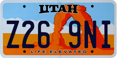 UT license plate Z269NI