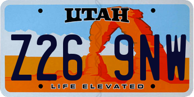 UT license plate Z269NW