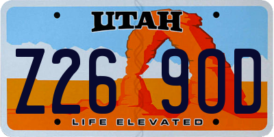 UT license plate Z269OD