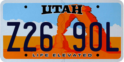 UT license plate Z269OL