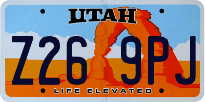 UT license plate Z269PJ