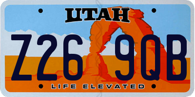 UT license plate Z269QB