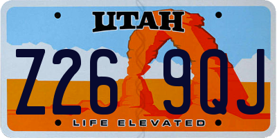 UT license plate Z269QJ