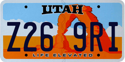 UT license plate Z269RI