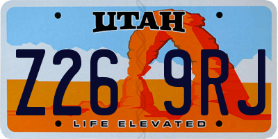 UT license plate Z269RJ