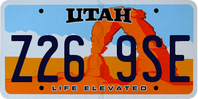 UT license plate Z269SE