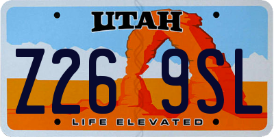 UT license plate Z269SL
