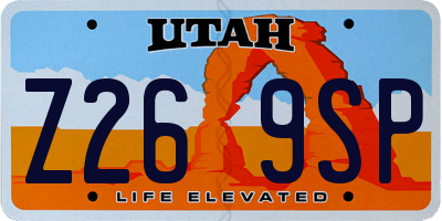 UT license plate Z269SP