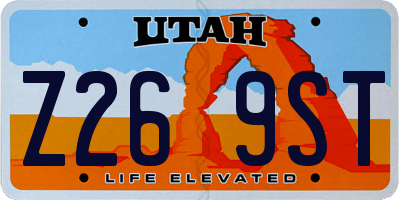 UT license plate Z269ST